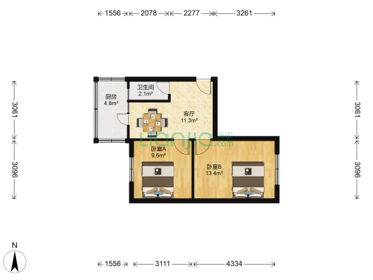 地质小区 2室1厅1卫 48平方