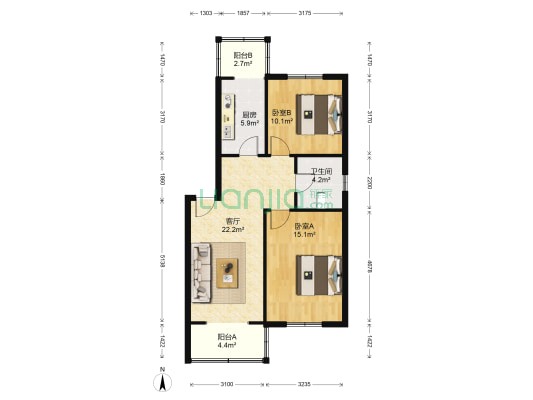 互助西里 2室1厅1卫 80平方