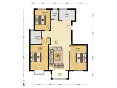 天地新城小区环境好 采光好 视野好 南北通透3居室-涿州天地新城户型图