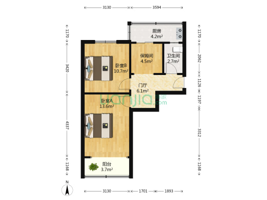 七里山路43号 2室0厅1卫 57平方
