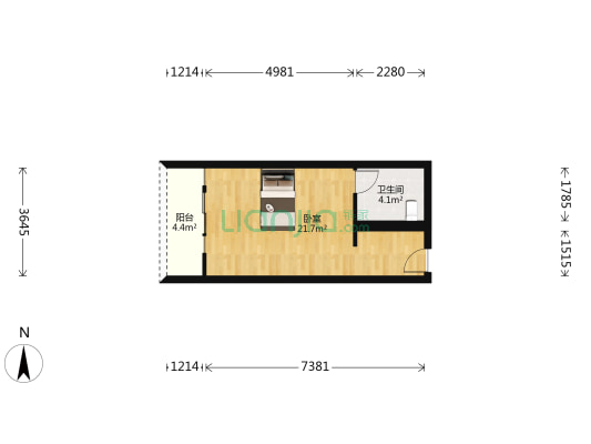 幸福大道221号 1室0厅1卫 44平方