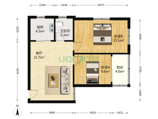 榕景园 2室1厅1卫 70平方