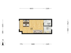 所属桃园商圈的金街公寓 一居室 高楼层-涿州金街公寓户型图