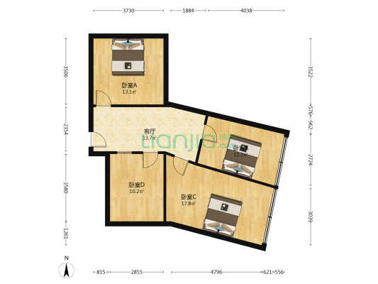 建云西路 4室1厅0卫 61平方