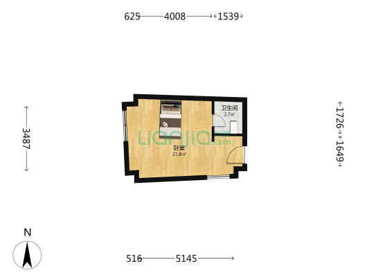月星糖果公寓 1室0厅1卫 40平方