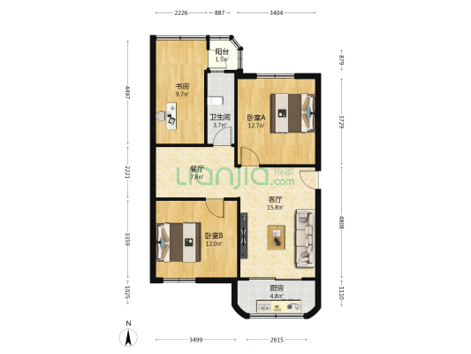 棠乐路13号大院 3室2厅1卫 79平方