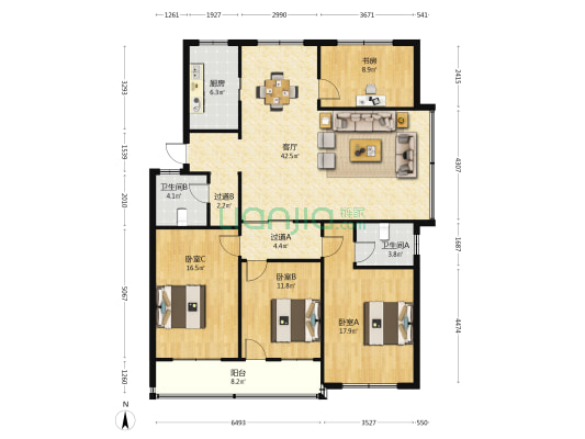 永昌公寓 4室1厅2卫 150平方