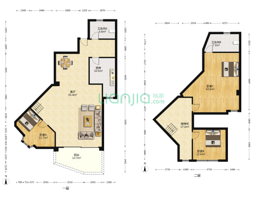 翡翠大厦 3室1厅2卫 213平方