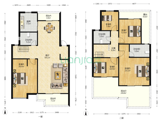 翠苑别墅(南区) 5室1厅3卫 202平方