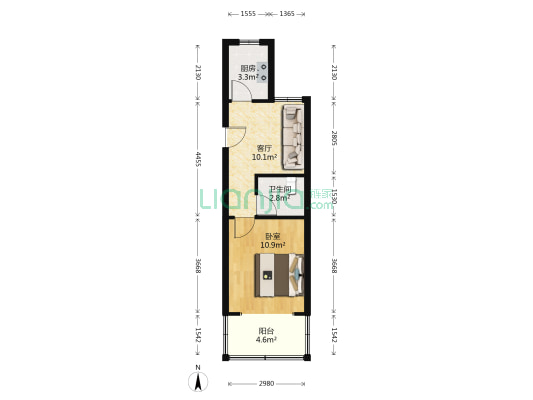 頭甲公寓 1室1厅1卫 42平方