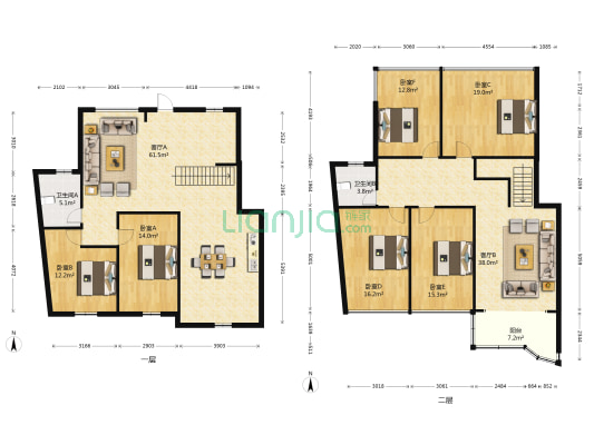 青蓝山庄 6室2厅2卫 243平方