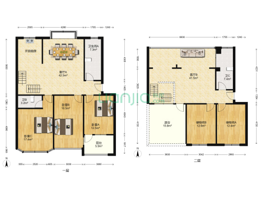 东山小区二区 3室2厅3卫 220平方