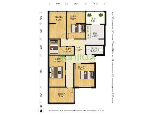 祥和里3号 4室0厅1卫 87平方