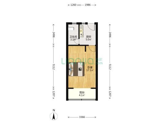 宣化路52弄 1室0厅1卫 36平方