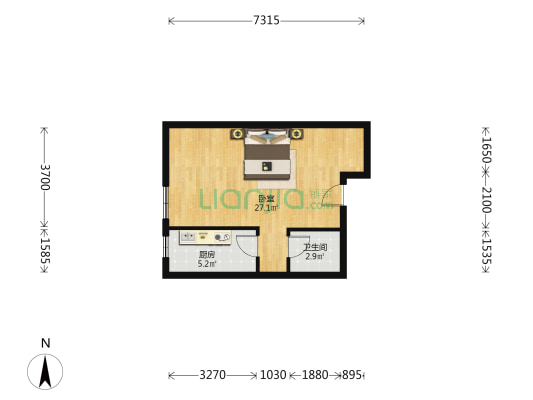 涿州市冠云路汇元四季橙小区户型、采光、公摊均可-户型图
