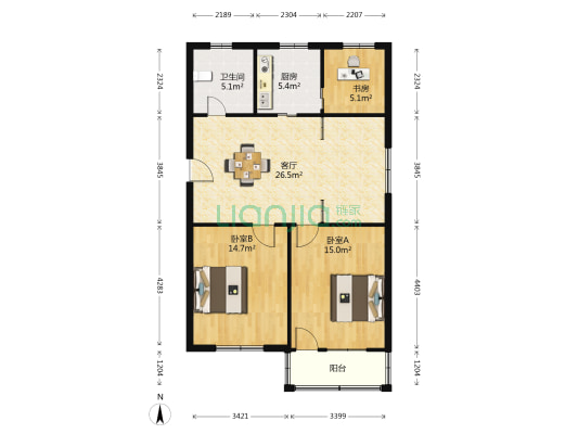 交运小区 3室1厅1卫 90平方