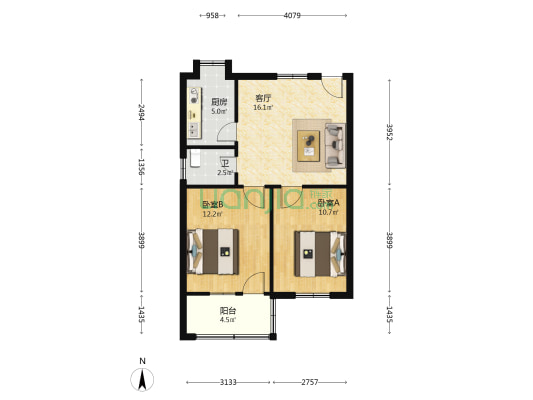 浦沅三区 2室1厅1卫 65平方