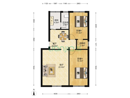 云溪路164号 2室2厅1卫 89平方