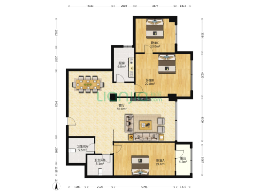 兰州市财政局中山路家属院 3室1厅2卫 187平方