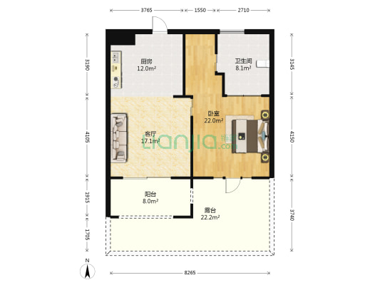 良渚文化村春漫里 1室1厅1卫 87平方