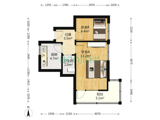 开平路小区 2室0厅1卫 39平方