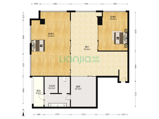 九安广场 2室1厅1卫 213平方