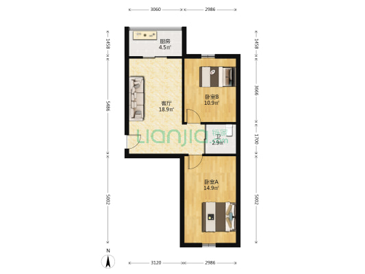 松江家园北区 2室1厅1卫 68平方