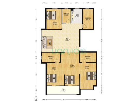 逸景倾城 4室1厅0卫 170平方