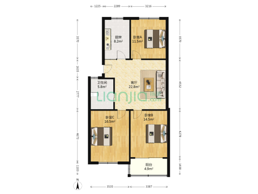 北门路259弄 3室1厅1卫 92平方