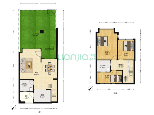 恒大城 3室1厅2卫 129平方