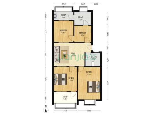 南关吉祥路 2室1厅1卫 97平方