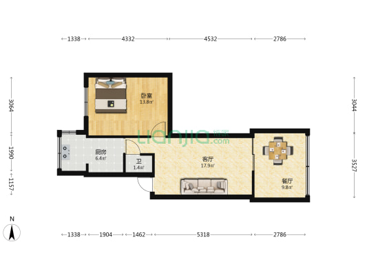西坝新村12号 1室2厅1卫 41平方