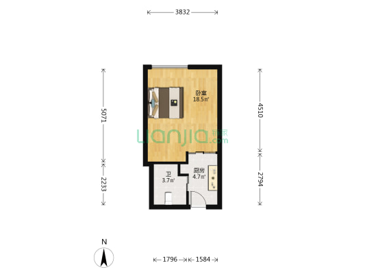 金丰商业广场 1室0厅1卫 42平方