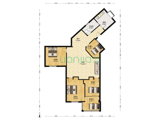 莹湖公寓 5室2厅1卫 142平方