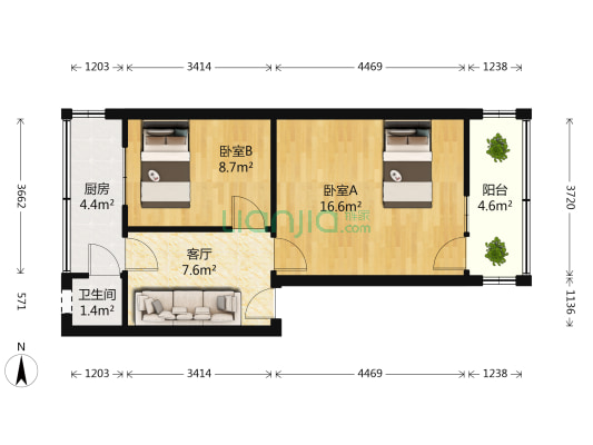 联升巷13号 2室1厅1卫 51平方