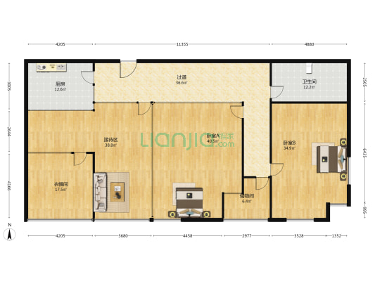 财富广场 2室0厅1卫 520平方