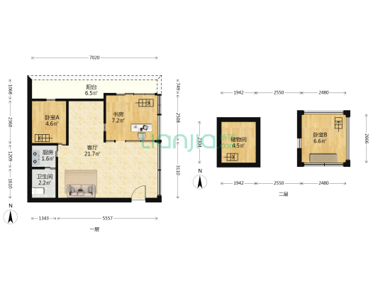 新农都物流中心二区 3室1厅1卫 60平方