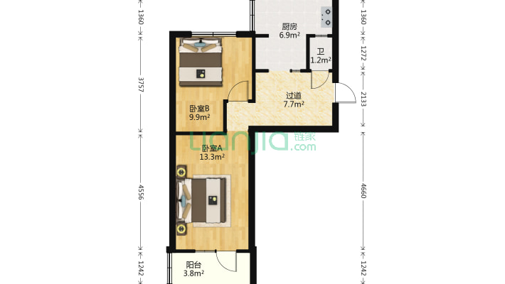 山西四建北沿岸一处院二手房实景图
