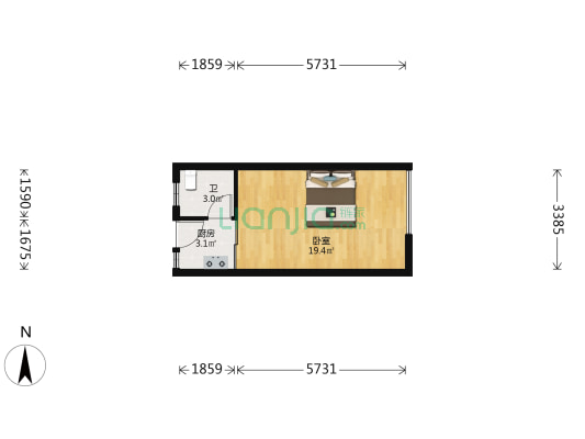 沧海名苑 1室0厅1卫 36平方