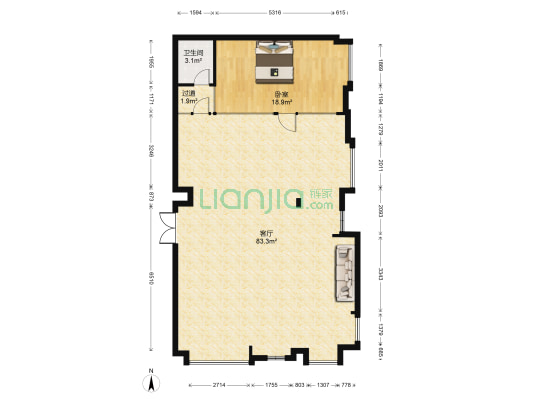粤桂大厦  1室1厅1卫 140平方