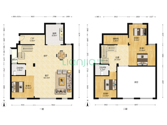 湾郡北岸公馆 4室1厅2卫 190平方