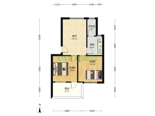 江铁一街 2室1厅1卫 57平方