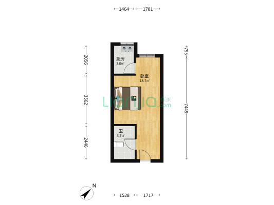 万和中心 1室0厅1卫 37平方