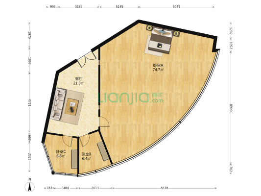 华兴大厦 3室1厅0卫 181平方