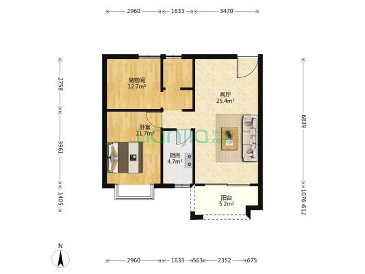 英伦星海湾 1室1厅0卫 82平方