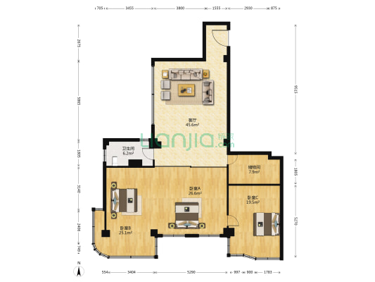 旭金大厦 3室1厅1卫 175平方