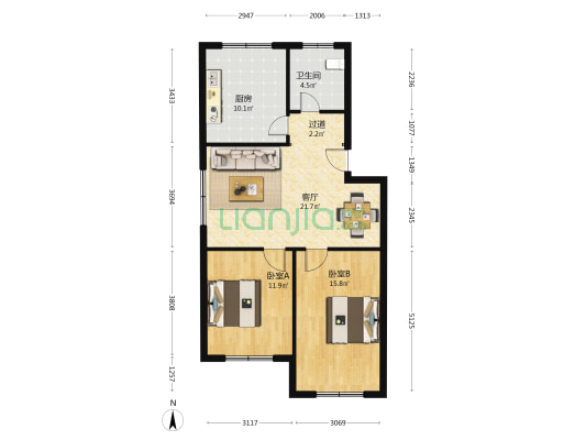 上王埠 2室1厅1卫 82平方