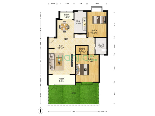 好世凤凰城 2室1厅1卫 99平方