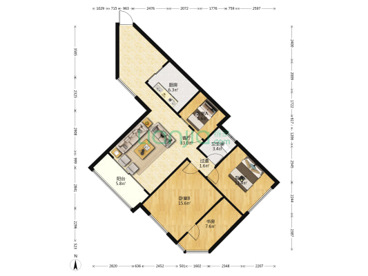 金凤新城 4室1厅1卫 96平方