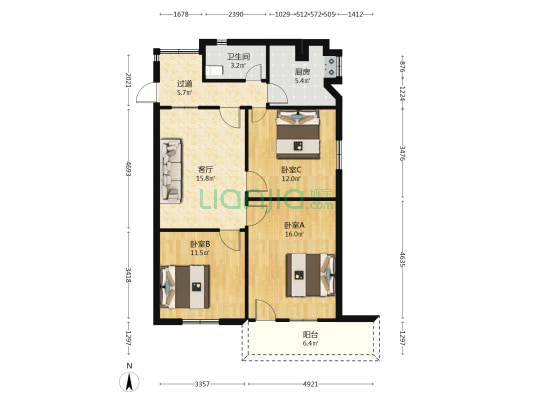 信江东路16号 3室1厅1卫 85平方